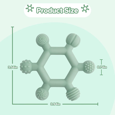 3 Pack 6-24 Meartchy Baby Teething Toys, BPA-Free Silicone Baby Teether Toys Teething Relief, Chew Toy for Babies