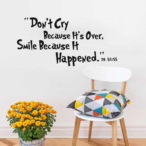 HACASO Don't Cry Bedroom Quote Decals for Home Wall Stickers, Nursery Room Decor