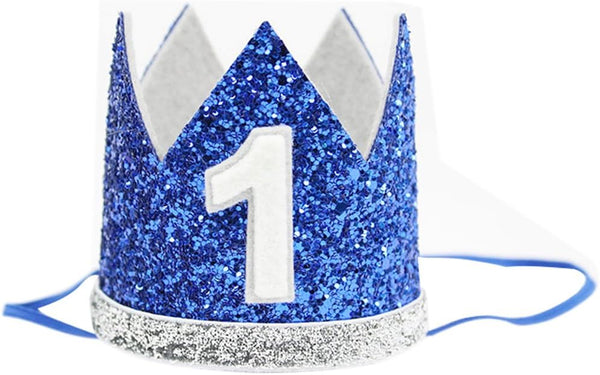 Baby Boy Prince Birthday Headband in Blue, for Newborn to 3 Years