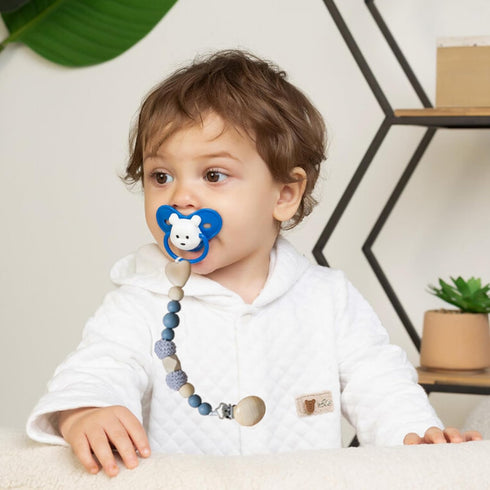 Suptizizkz 18 Pieces Wood Pacifier Clips Toy Suspender Clips Baby Teething Grasping Suspender Clips Charm DIY Pacifier