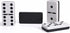 6 WE Games Two-Toned Black & White Double Dominoes with Spinners - Ideal Size, Vintage Style Case, Family and Adult