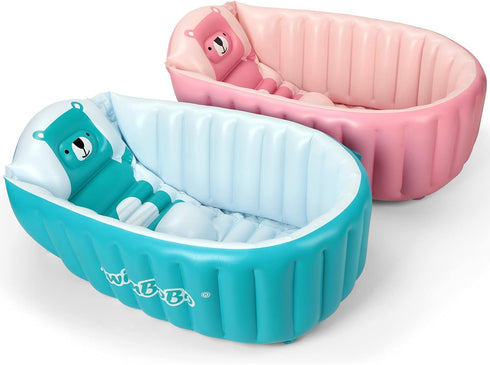 Swimming Swimbobo Inflatable Baby Bath Tub Portable Foldable Travel Mini Pool Helps Infants to Toddler Tub (Blue)