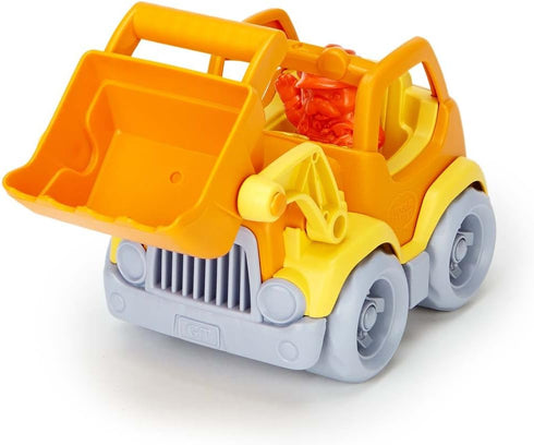 Green Toys Scooper Construction Truck in Yellow/Orange for Kids Outdoor Play