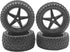 4Pack ShareGoo 12mm Hex Wheel 5 Spoke Rims with High Grip Rubber Tires for 1/10 RC Off-Road Buggy