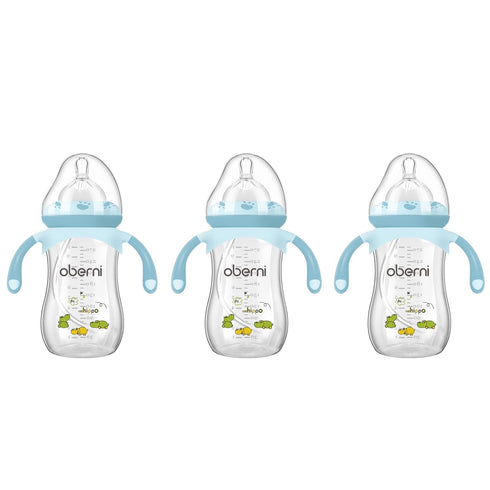 Oberni Baby Bottles, Weighted Straw Toddler Milk Bottles with Non-Slip Handle, Size