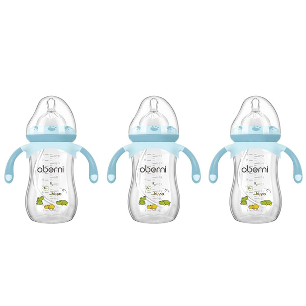 Oberni Baby Bottles, Weighted Straw Toddler Milk Bottles with Non-Slip Handle, Size