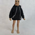 1/12 Scale Strong Man Action Figure Clothes, Men's Hoodie Clothing for 1:12 6inch Male Action Figure Doll (Black)