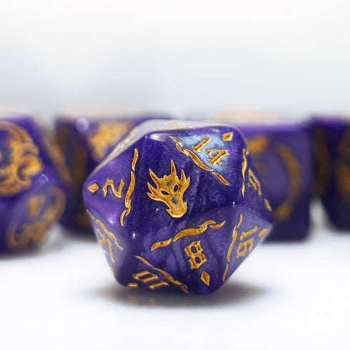 7-Die RPG Polyhedral Dice Set for Dungeon and Dragons D&D MTG, D20 D12 D10 D8 D6 D4 D% (Purple)