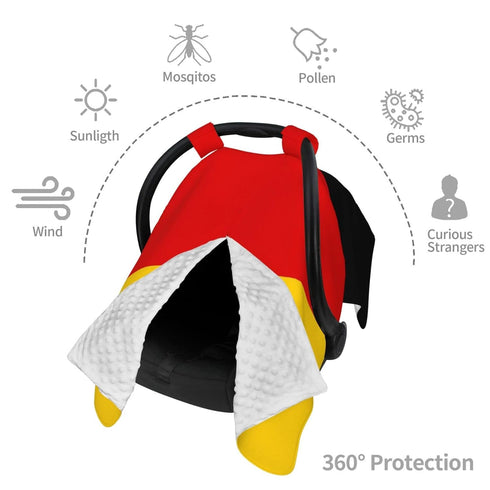 Zhbvncp Germany Flag Baby Car Seat Cover & Breastfeeding Nursing Cover - Breathable Stretch Fabric Multi-Use Nursing