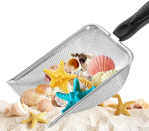 UMUACCAN Beach Mesh Shovel, Shark Tooth Sifter Dipper for Shell Collecting, Kids Filter