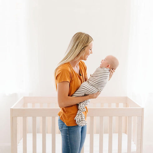 Charcoal Stripes Swaddle Blanket - One Size Fits All by Freshly Picked