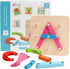 Set Set kizh Wooden Letter and Number Construction Activity Educational Preschool Toys Shape Color Recognition Pegboard