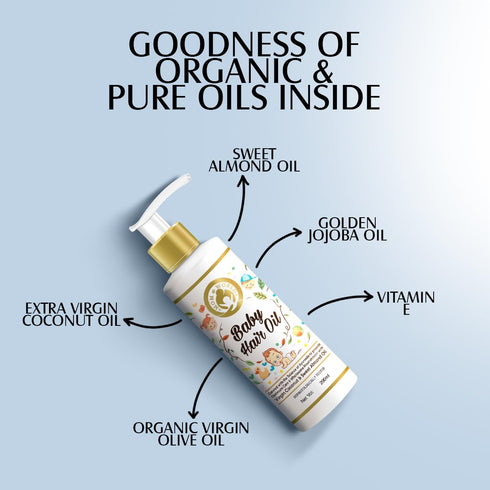 Mom & World Baby Hair Oil - Organic Coldpressed Natural Oil for Kids, 200ml