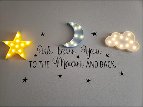 ZUOVAOV 3 Pack Star Moon Cloud Night Light - LED Decorative Lamp for Kids Room, Warm White Cordless Wall