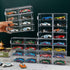 YAMAXUN 1/64 32 4-Pack Acrylic Display Case for Scale Matchbox Toy Cars - Slots, Clear & Dustproof, Storage Organizer