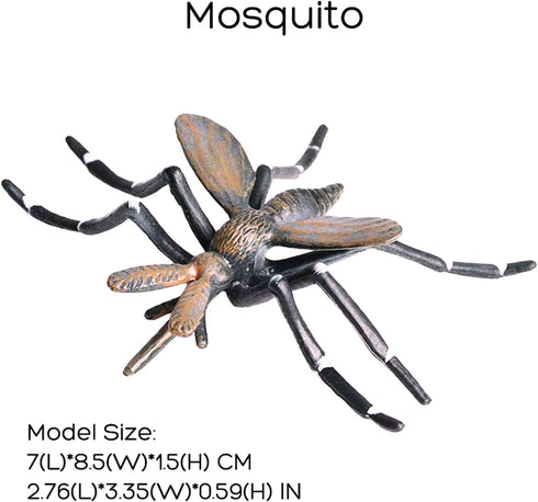 3 4 5(Black) FLORMOON Realistic Animal Figures Mosquito Figurines Insect Toy, Science Project, Cake Topper, Early