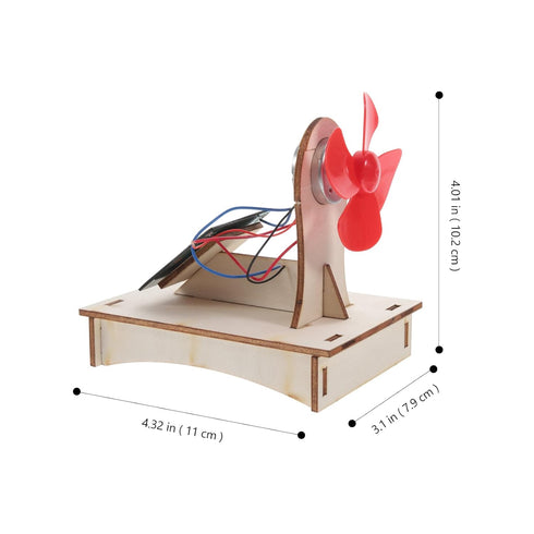 House Fan 3 Sets Fan for Home, Wooden Solar Model Educational Science Kit