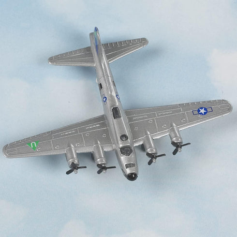 B-17 Hot Wings Planes Flying Fortress Jet (Silver) with Connectible Runway