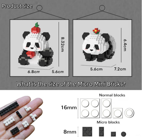 Mini Building Blocks Panda Sets Cute Micro Mini Panda Building Bricks for Adults Micro Nano Bricks Perfect Party Favors for Teenagers. (359 PCS)