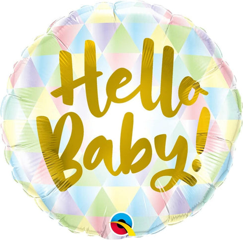 Qualatex 18" Hello Baby Foil Balloon, Multicolor