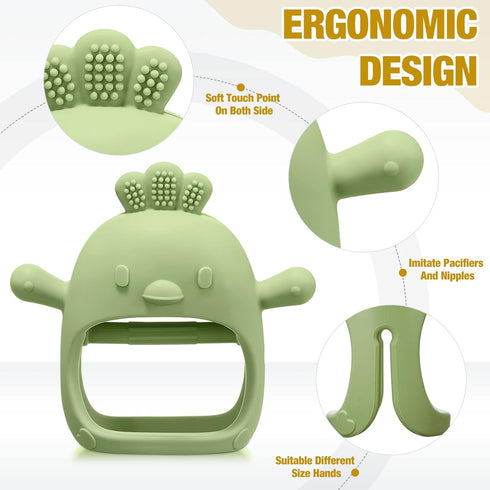 4 Packs Baby Teething Toy Silicone Teething Toys for Babies Over 6 Months, Anti Dropping Wrist Hand Teethers