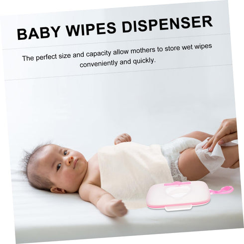 Portable Refillable Baby Wipes Holder - Pink Travel Container