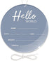 LZC LADYS GIFT Baby Announcement Sign, 6.7 Inch Hello World Newborn Sign, Thickness Upgrade Birth