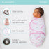 Set 3 Pack 0-3 The Peanutshell Swaddle for Baby Girls - Rainbow and Unicorn - (S/M - Months)