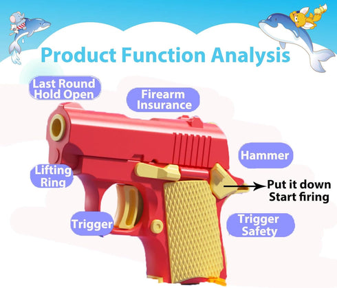 Poveyan 4 3-5, PCS Fidget Gun Toys, Kids Toys for Boys Age Prizes for Kids Classroom, Party Favors for Kids, Stress