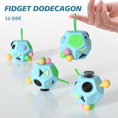 12 12 Girls(B3 Fidget Dodecagon Cube-Easter Basket Stuffers Sided Fidget Toy Cube for Kids and Adults Sides Stress
