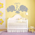 Large Cute Elephant Family with Hearts Wall Decals for Baby Nursery Decor, Kids Room Wall Stickers, 40''W x 19''H, Grey