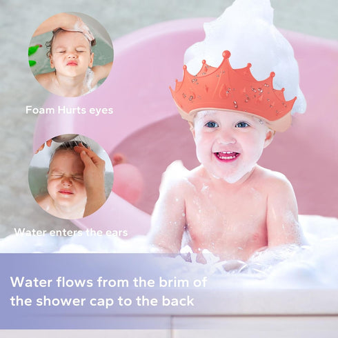 6M-9T, FUNUPUP Baby Shower Cap for Kids with Bath Rinse Cup, Adjustable Toddler Hair Washing Shield Hat Baby Bath Visor