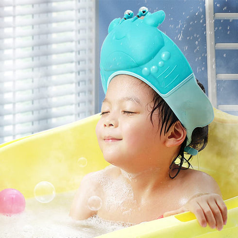 TOYANDONA Toddler Hair Washing Shield, Baby Shower Cap, 2pcs Cute Crab Shampoo Hat, Adjustable Silicone Hair Washing Hat