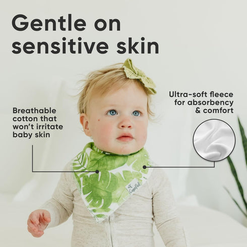 Copper Pearl 4 Pack Soft Cotton Baby Bibs for Drooling and Teething, Adjustable for Newborns to Toddlers, Noah