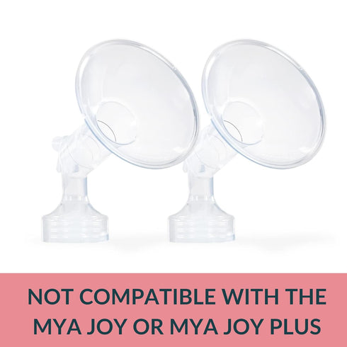 Ameda MYA Breast Pump Replacement Flanges 24mm, Comfort Fit Angled Flange, 2 Count (1 Pair) - NOT Compatible with MYA
