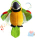 Houwsbaby 9'' Green Electronic Musical Talking Parrot Plush Toy, Interactive Recording Stuffed Animal for Kids