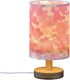 Vdsrup Table Lamp Pink White Camo Nightstand lamp Fabric Lamps with Wood Base Fabric Shade Bedside Desk Lamps