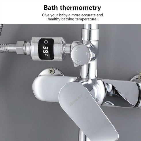 NGCG Shower Thermometer LED Digital Display Waterproof Water Thermometer Electronic