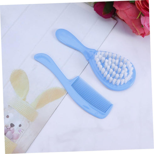 Set Gentle Dandruff Comb and Brush for Newborns in Blue
