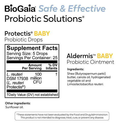 Tummy BioGaia Baby Probiotic Essentials For Digestive & Skin Health | Drops Ease Colic, Gas & Issues | Ointment Soothes