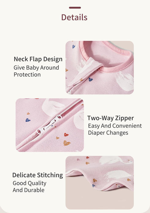 2-Way 0-3 insular Baby Transitional Swaddle with Zipper Newborn Sleep Sack Arms Up Infant Sleeping Bag Wearable