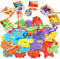 Montessori Fishing Game for Toddler 1-3,Wooden Magnetic Fishing Game,Early Educational-Shape & Color