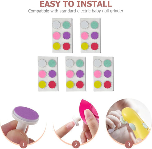 Trimming 30pcs 6 Kisangel Nail Tool Replacement Electric Nail Grinding Heads Grinding Pads for Newborn Grooming