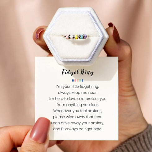 925 STORYJEWELLERY Fidget Ring, Sterling Silver Anxiety Rings for Women, Spinner Ring, Silent Spinning Silver Stress