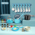 Bruvoalon 32Pcs Kids Play Kitchen Toy Set, Pretend Cooking Accessories with Pots, Pans, and Foods for Girls Boys