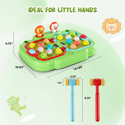 3 3+, 2 Hammers 5 YOHOOLYO Whack A Mole Game for Toddlers, Interactive Pounding Toy for Year Old Boys and Girls