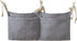 JUSTAUS Bedside hanging bag for storing baby milk bottles and blankets - Baby diaper folding bed organizer bag - White