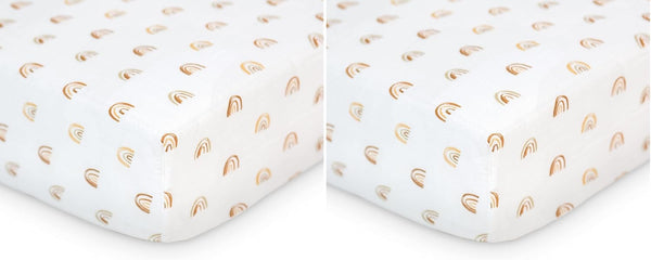 Lulujo Muslin Crib Sheets - Fitted Crib Mattress Sheets for Boys and
