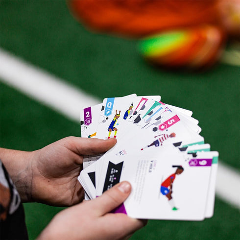 Kick Deck Soccer Training Program, 52 Card Training Deck to Improve Technique, Juggling, Strength & Core