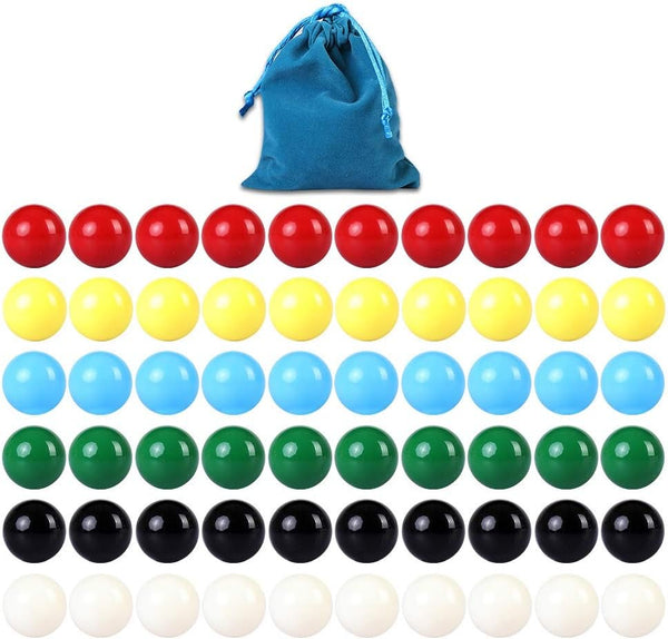9/16 in Game Replacement Marbles, 60pcs Solid Color Game Balls for Chinese Checkers, Aggravation Game, Marble Run (6